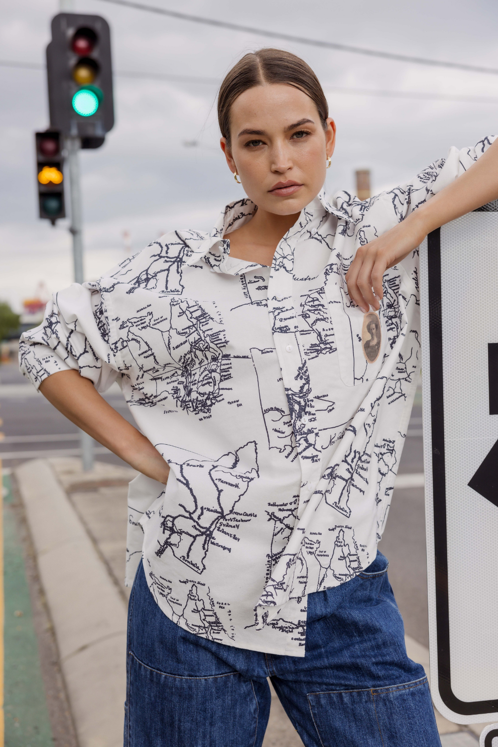Circular by M.A.Dainty Follow Me Shirt Maps Print