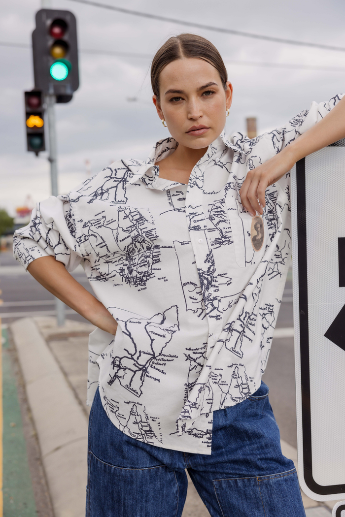 Circular by M.A.Dainty Follow Me Shirt Maps Print