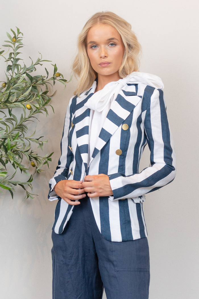 Huntress Linen Blazer Navy