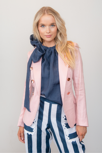 Huntress Linen Blazer Salmon Pink