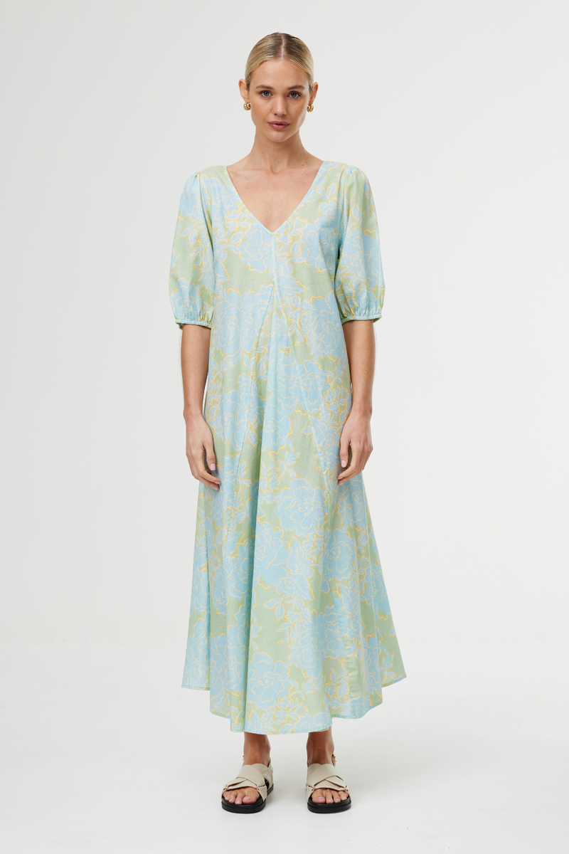 Kinney June Dress Ocean Bloom