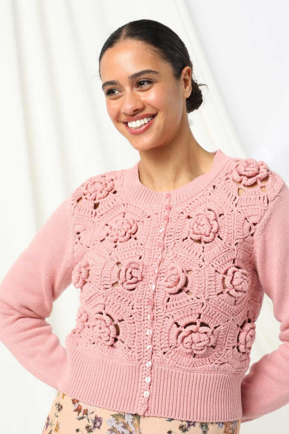 Kachel Audrey Cardigan Rose