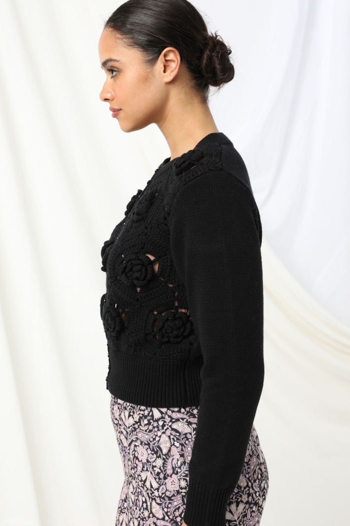 Kachel Audrey Knitted Cardigan Black