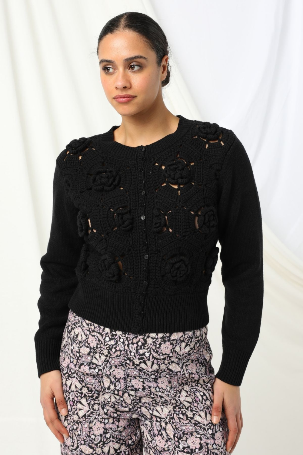 Kachel Audrey Knitted Cardigan Black