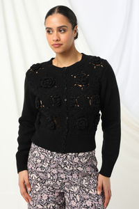 Kachel Audrey Knitted Cardigan Black