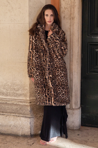 Kachel Dee Faux Fur Coat Leopard