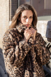 Kachel Dee Faux Fur Coat Leopard