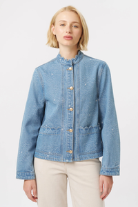 Kireina Bonnie Denim Jacket Floral Blue