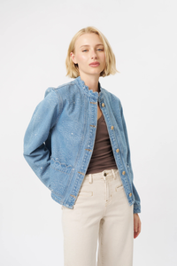 Kireina Bonnie Denim Jacket Floral Blue