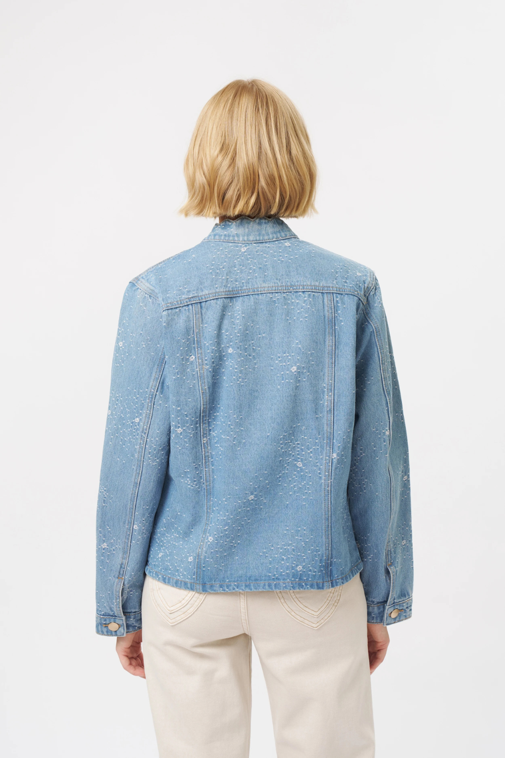 Kireina Bonnie Denim Jacket Floral Blue