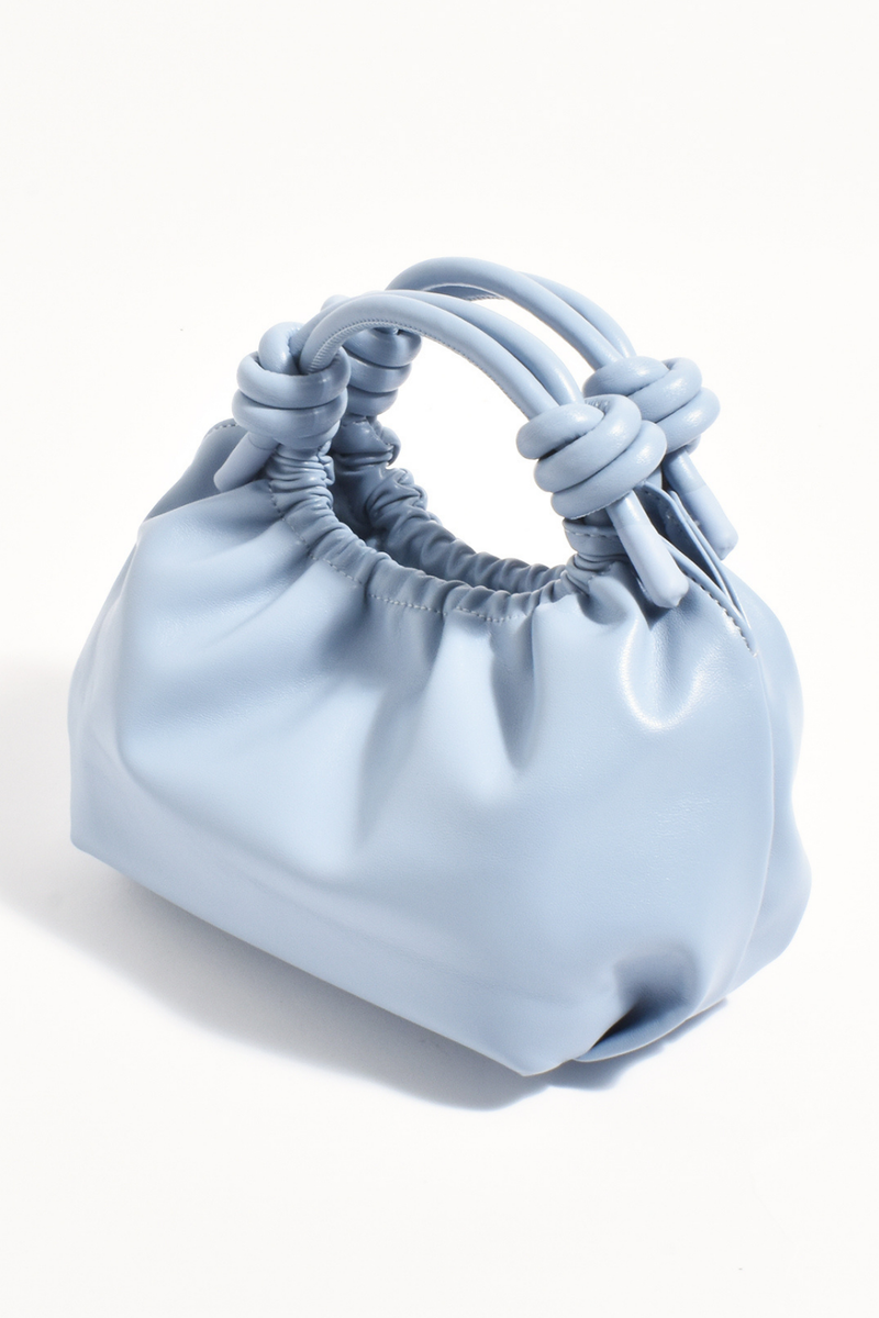 Adorne Knotted Handle Slouchy Handbag Blue