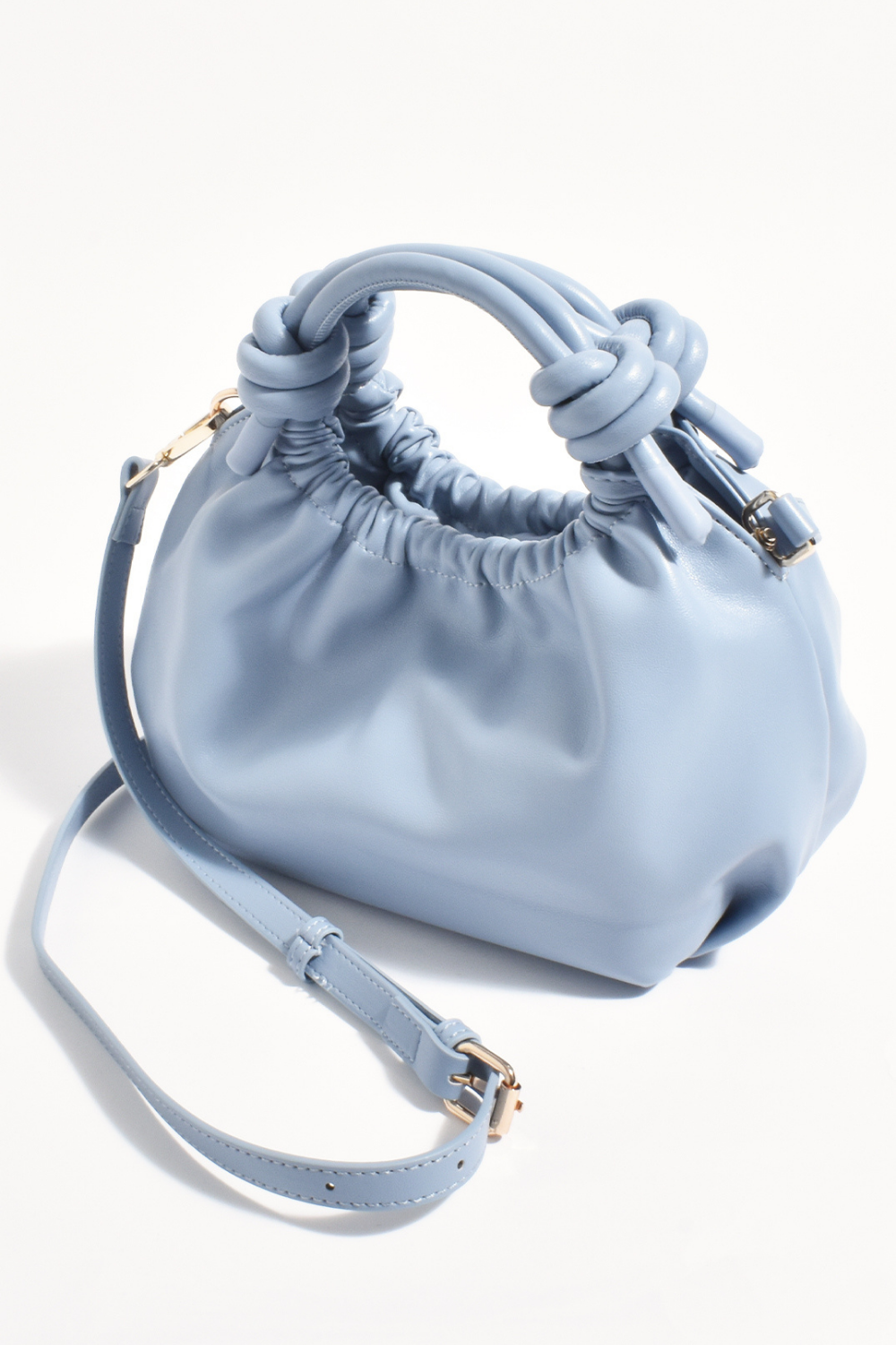 Adorne Knotted Handle Slouchy Handbag Blue