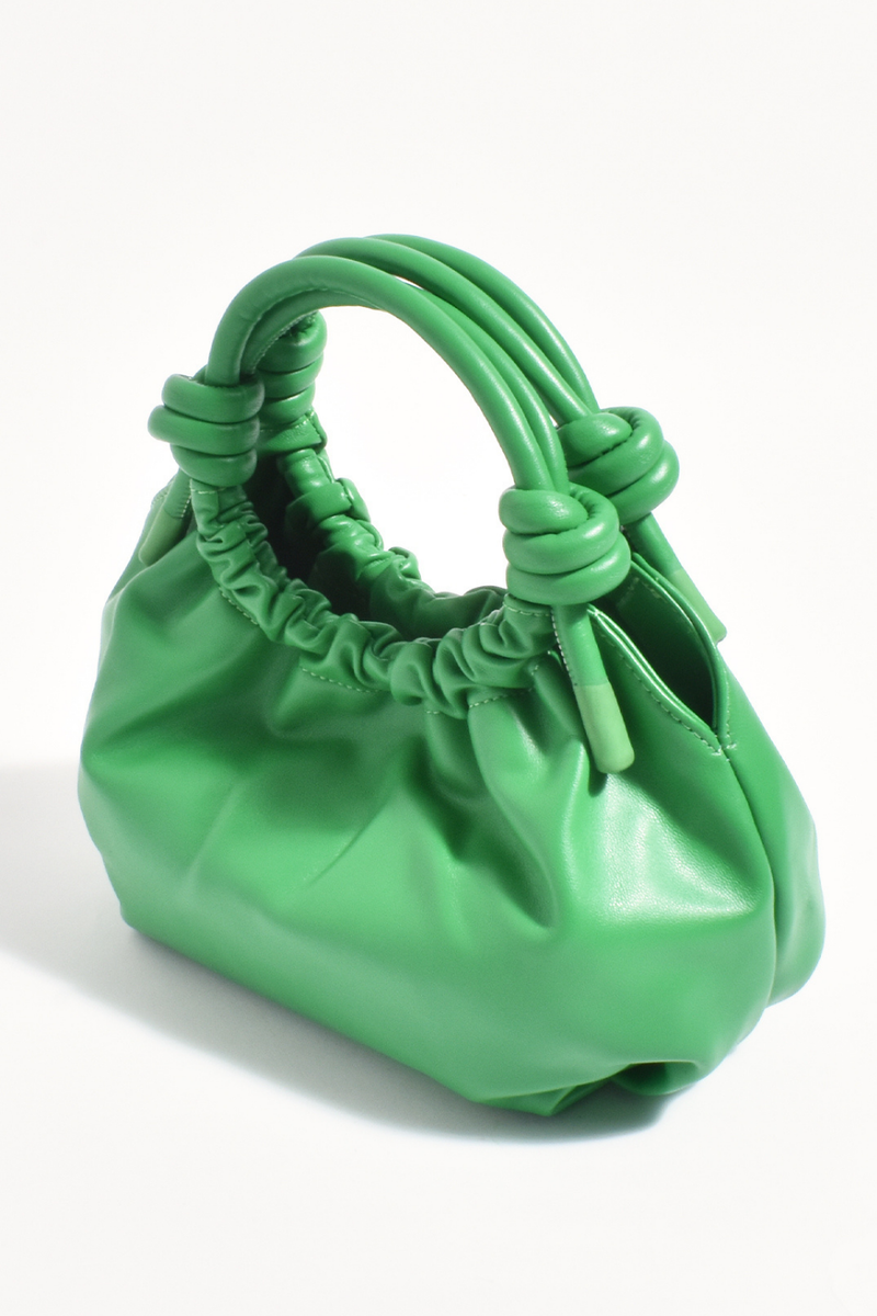 Adorne Knotted Handle Slouchy Handbag Green