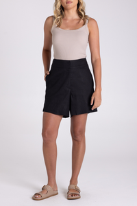 Two T's Linen Viscose Short Black