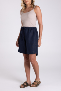 Two T's Linen Short French Navy