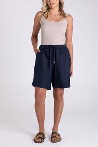 Two T's Linen Short French Navy