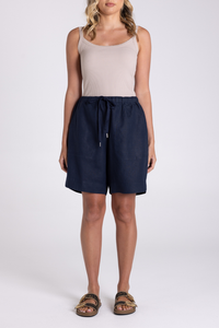 Two T's Linen Short French Navy