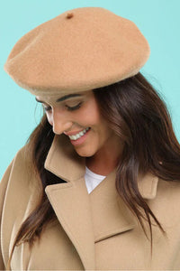 Morgan & Taylor Lisa Wool-Blend Beret in Brown