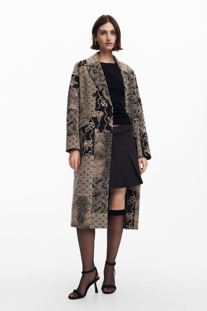 Desigual Long Patch Coat