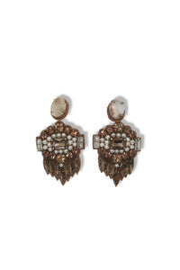 Lotus By Chloe Queenie Crystal Bejewelled Earrings with Japanese Pearls
