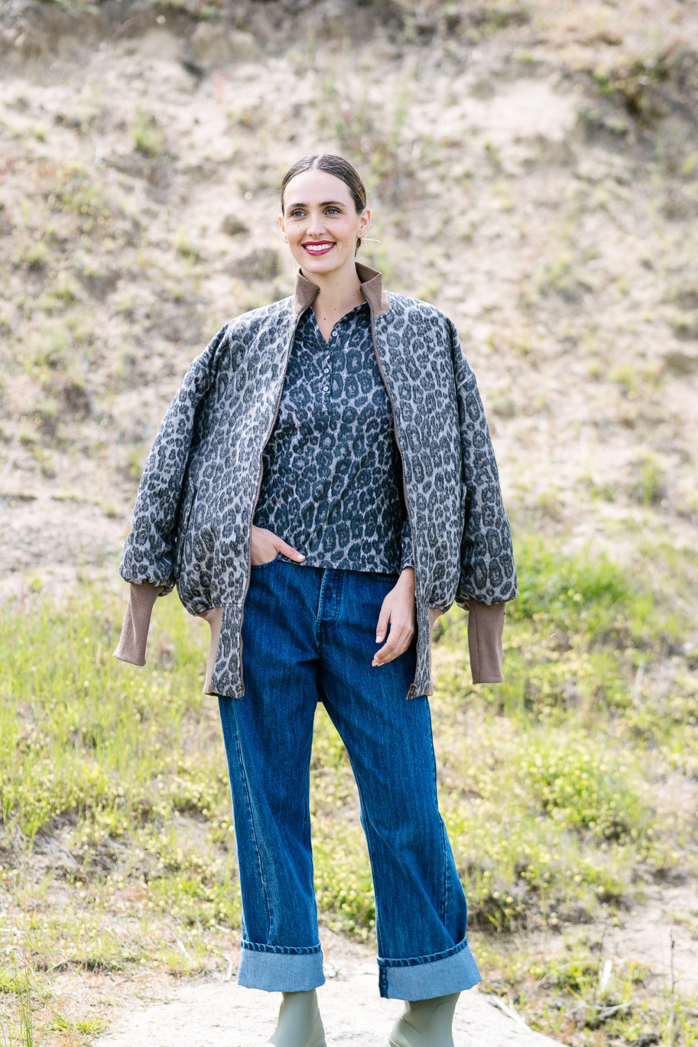 M.A. Dainty Boom Jacket Leopard Pistachio