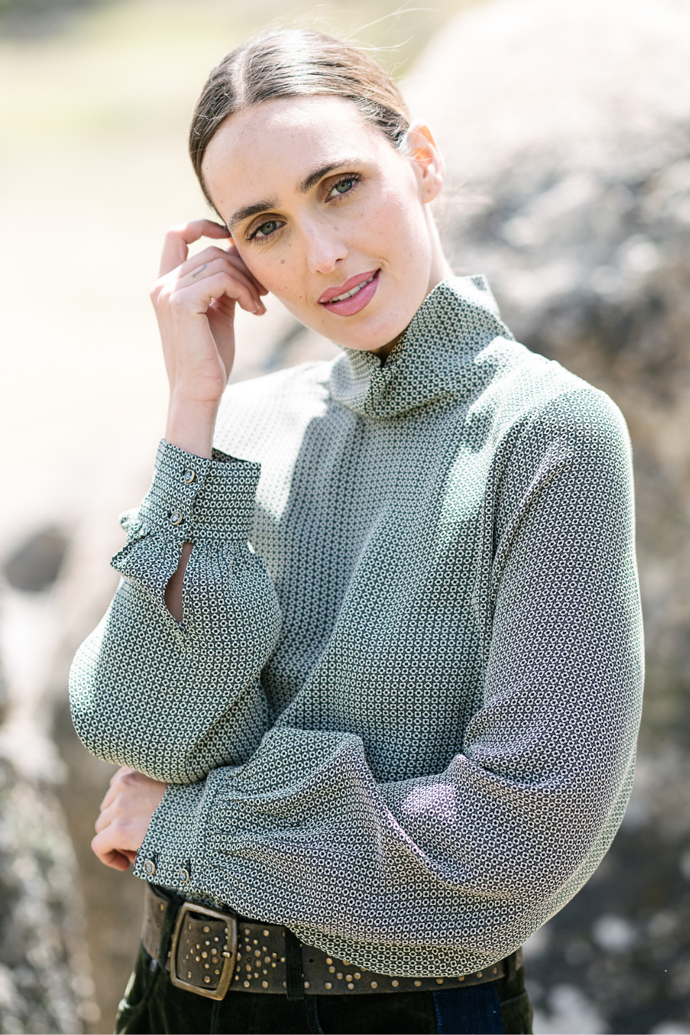 M.A.Dainty Dutchess Blouse Green