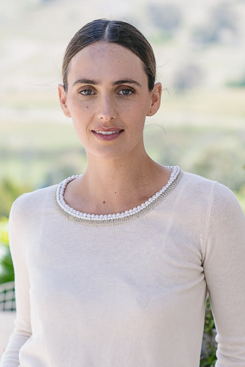 M.A. Dainty Miki Knit Jumper Whipped Cream Pearl Trim