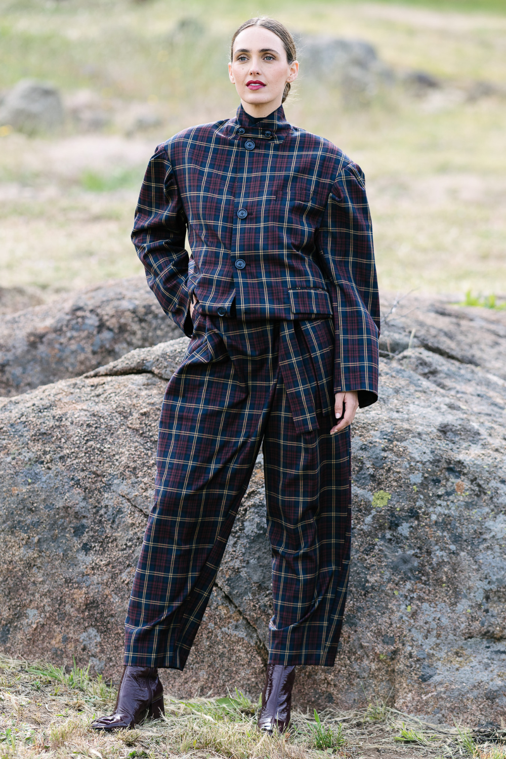 M.A.Dainty Provador Pants Navy/Red Check