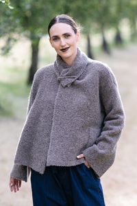 M.A.Dainty Shetland Cardigan Knit Bark Pre-Order