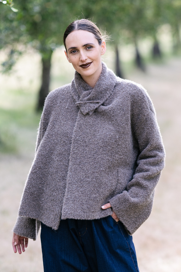 M.A.Dainty Shetland Cardigan Knit Bark Pre-Order