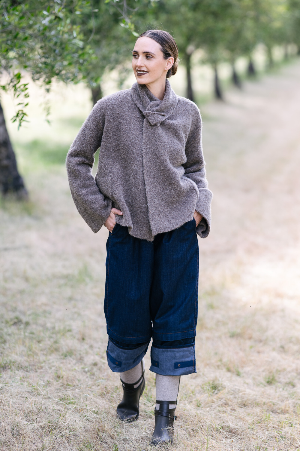 M.A.Dainty Shetland Cardigan Knit Bark Pre-Order