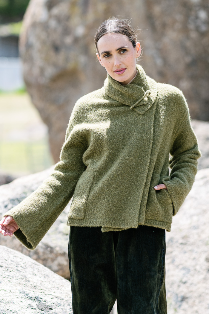 M.A.Dainty Shetland Cardigan Knit Grass Pre-Order