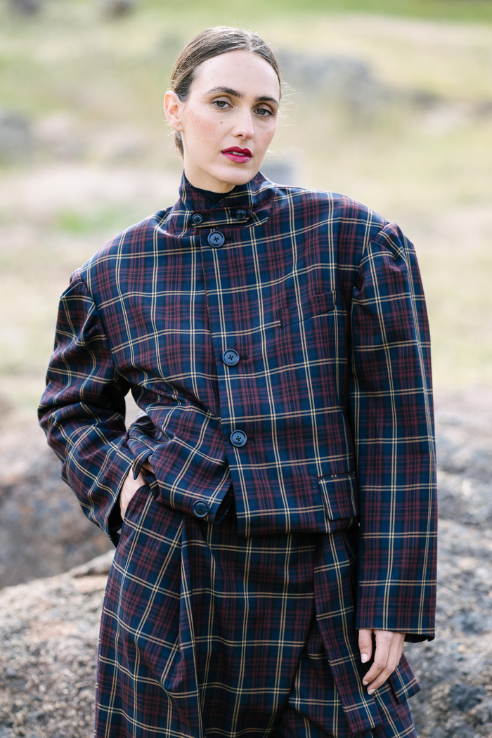 M.A.Dainty Skye Jacket Navy/Red Check Pre-Order