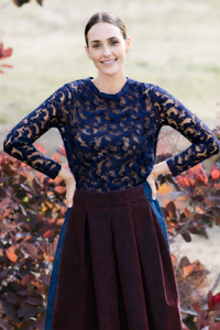 M.A.Dainty Barre Top Navy