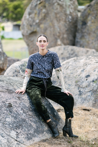 M.A. Dainty Cowboy Top Snow Leopard Garden