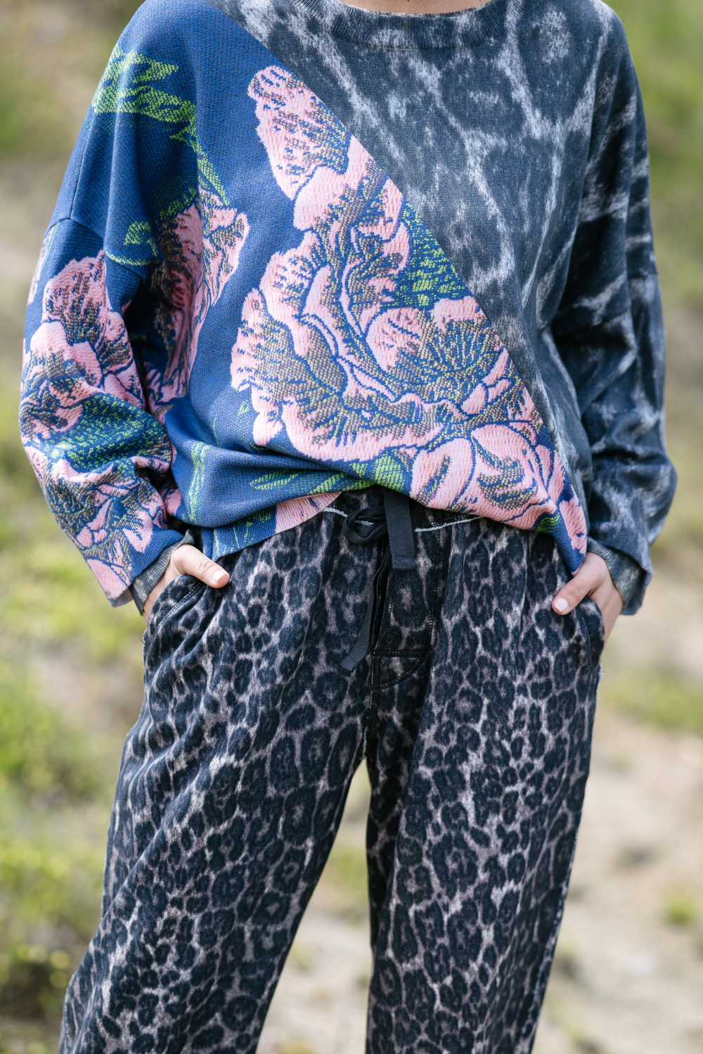 M.A. Dainty  Eliza Knit  Snow Leopard Roses