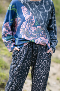 M.A. Dainty  Eliza Knit  Snow Leopard Roses