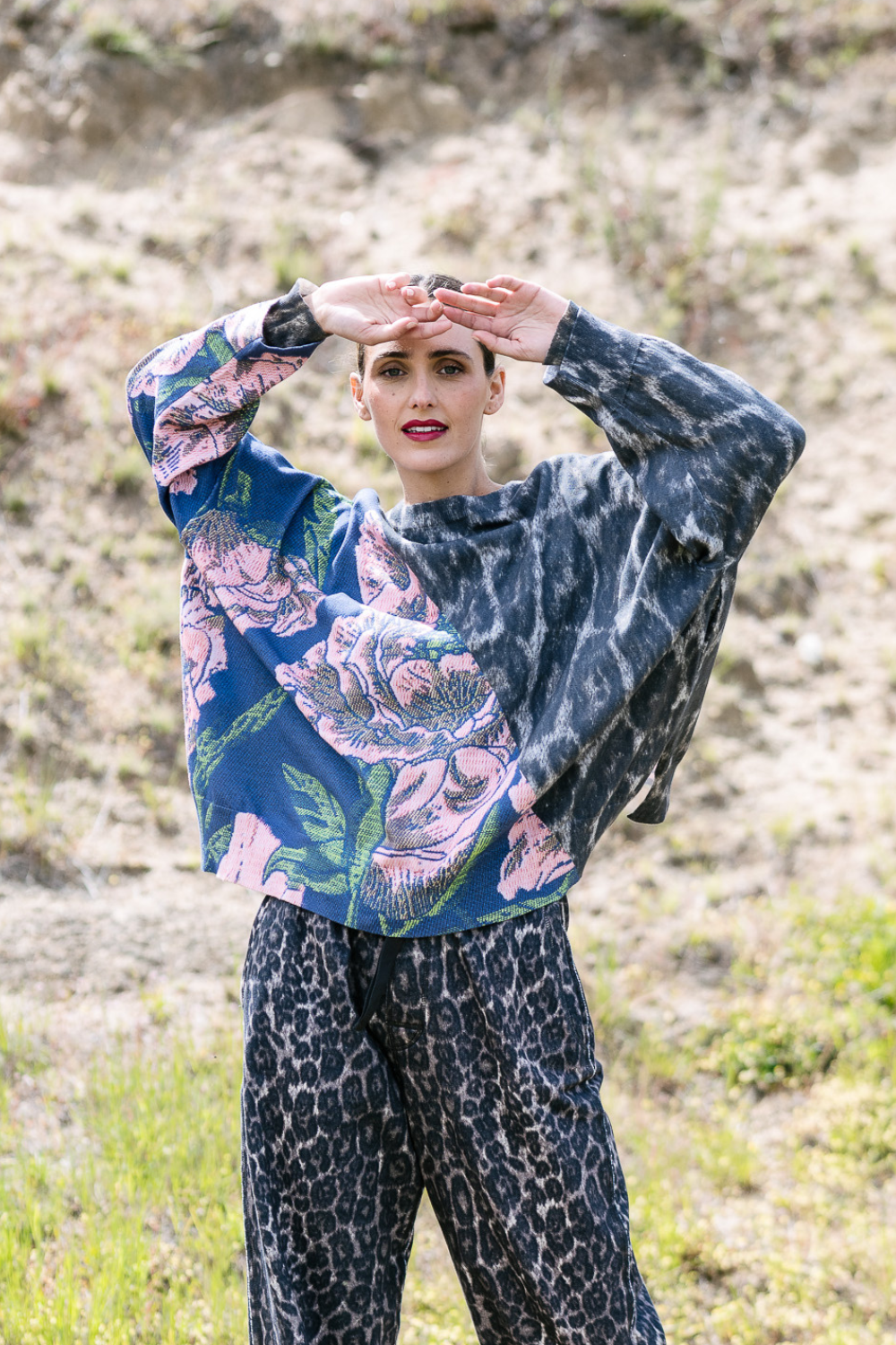 M.A. Dainty  Eliza Knit  Snow Leopard Roses