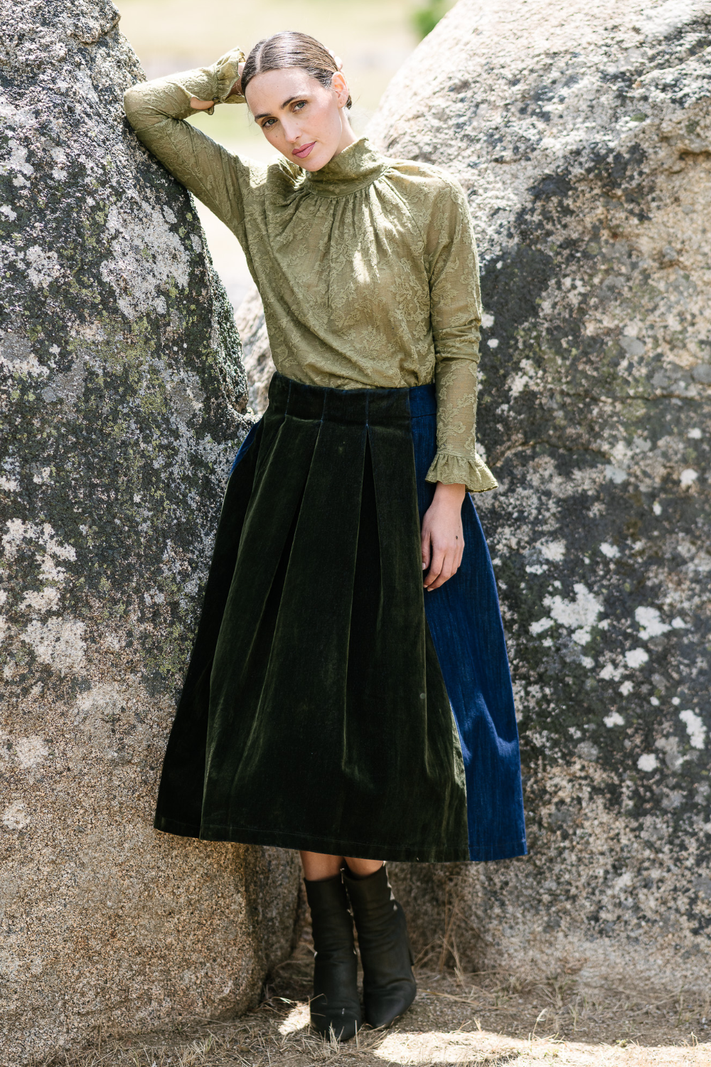 M.A.Dainty Veil Blouse Moss