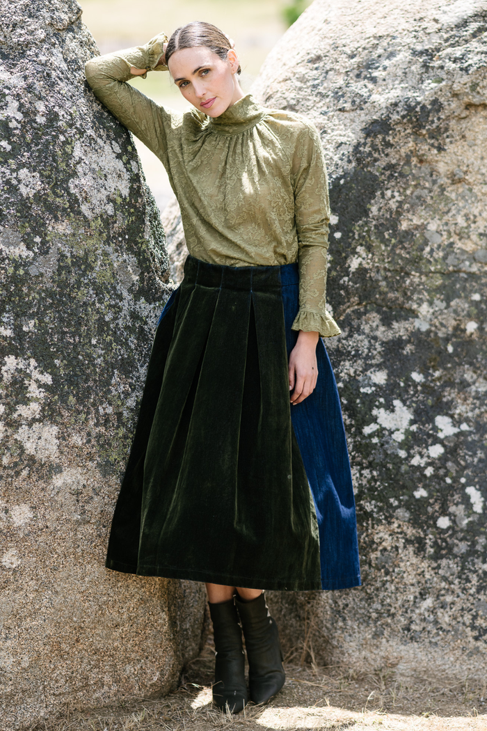 M.A.Dainty Veil Blouse Moss