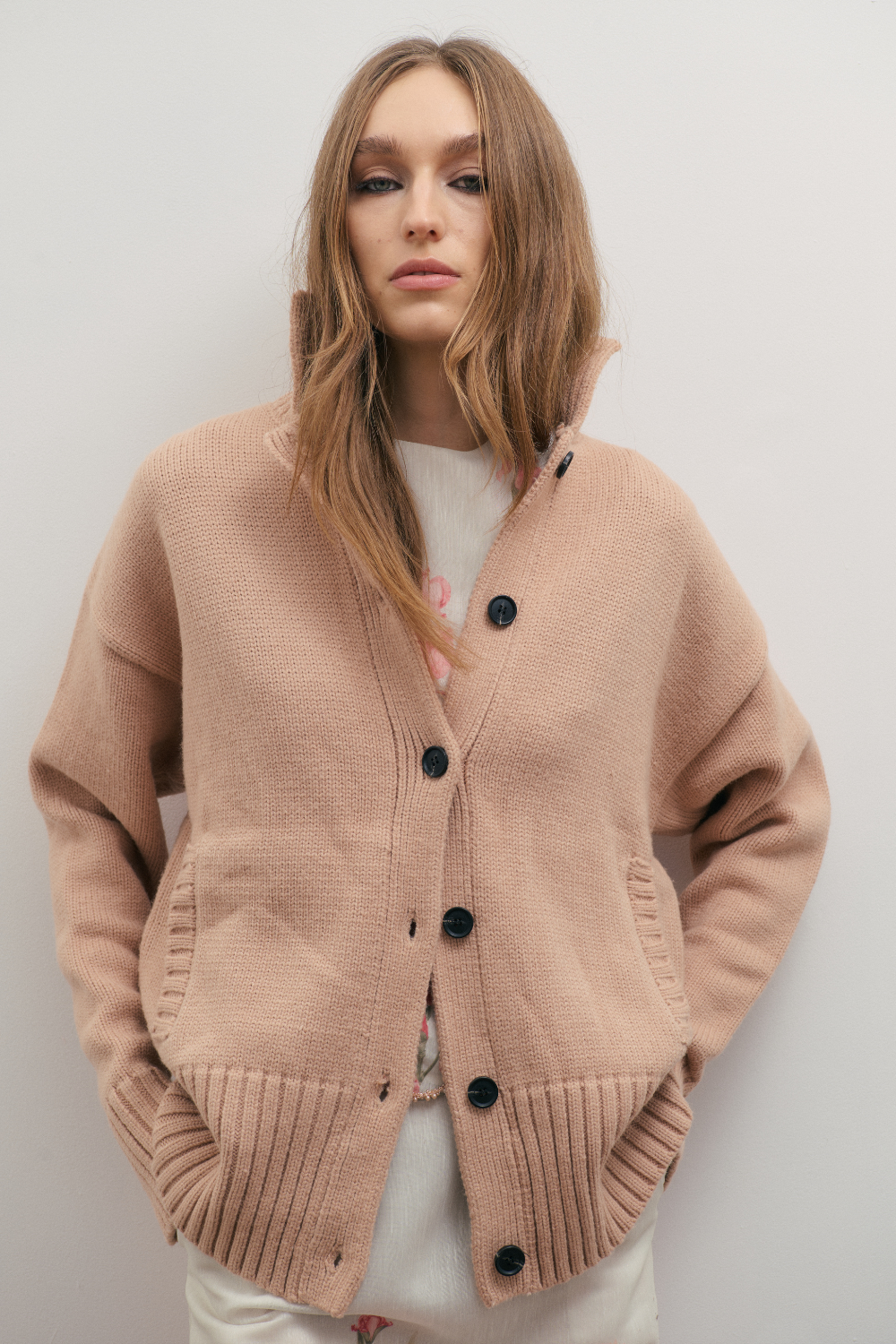 Maevarii Knit Bomber Rose Beige