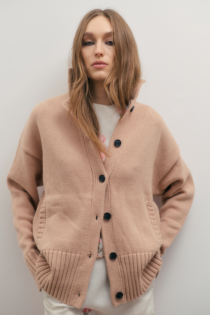 Maevarii Knit Bomber Rose Beige