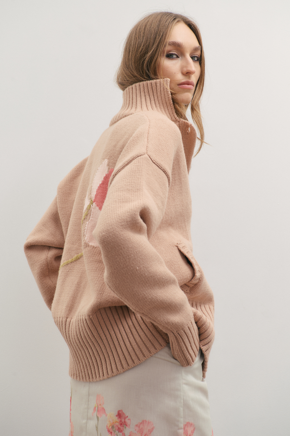 Maevarii Knit Bomber Rose Beige