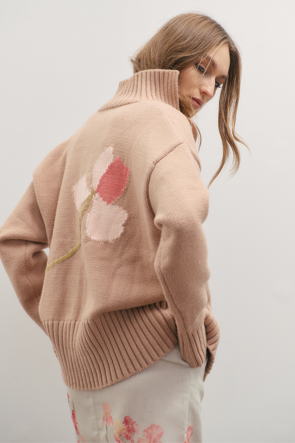 Maevarii Knit Bomber Rose Beige
