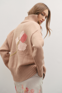 Maevarii Knit Bomber Rose Beige