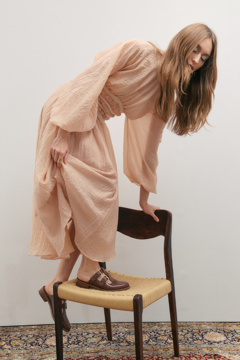 Maevarii Poetic Dreams Maxi Skirt Peach Pearl