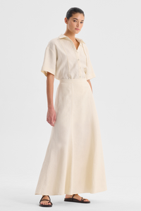 Morrison Linen Skirt Ecru