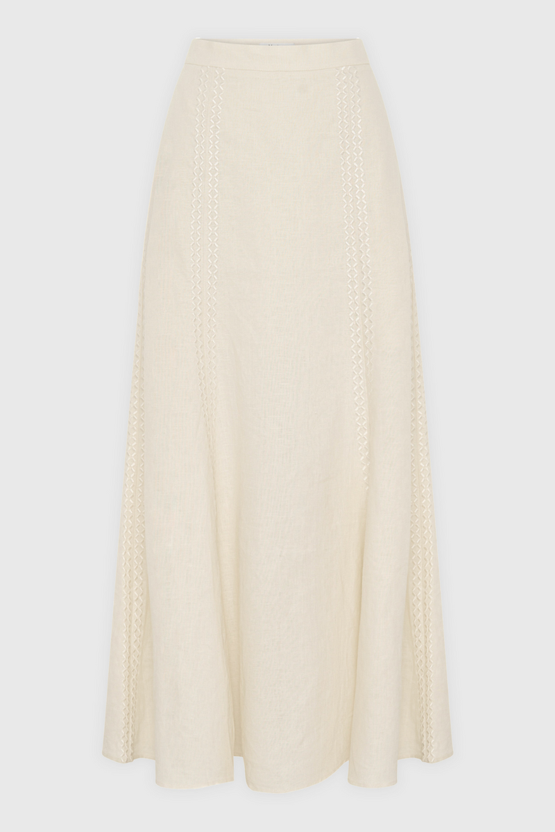 Morrison Linen Skirt Ecru