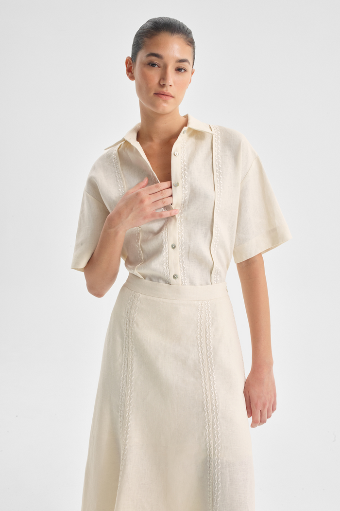 Morrison Maisey Linen Shirt Ecru