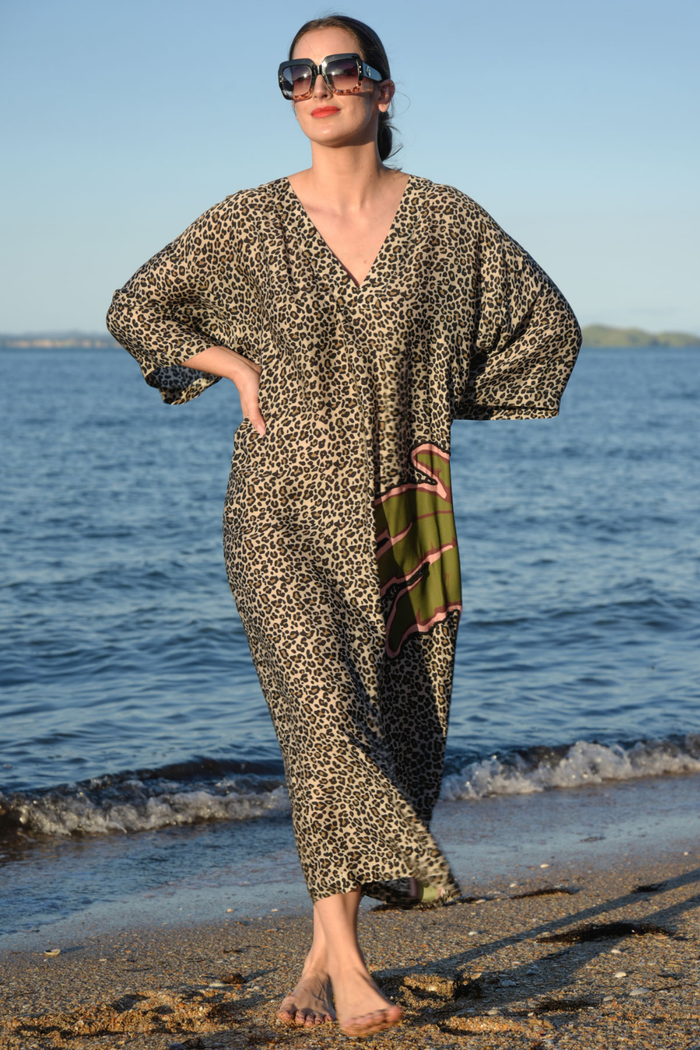 Curate Making It Purr-Fect Dress Leopard Palm Pre-Order